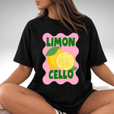 Imagem de Camiseta Oversized Casual Italia Capri Limão Tropical 100 Algodão Feminina-Feminino