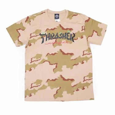 Imagem de Camiseta Thrasher Magazine Especial Calligraphy - Camuflado Kaki-Masculino