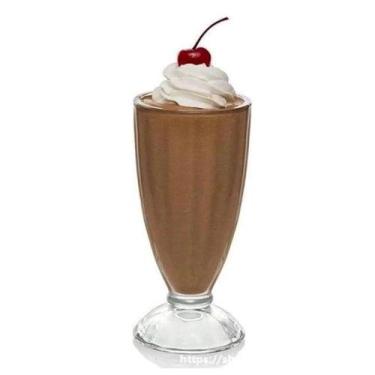 Imagem de Copo De Milk Shake Taça De Vidro Transparente Sorveteria 380ml Em Casa