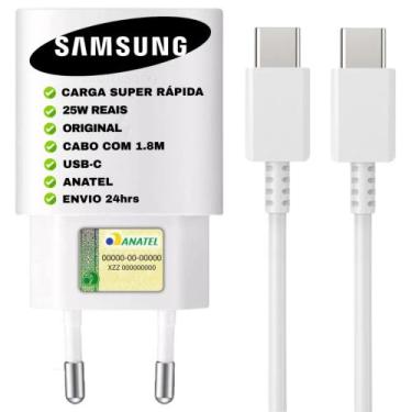 Imagem de Carregador 25W Samsung A54 5G Original Turbo branco