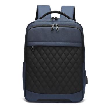 Imagem de Mochila Impermeável Para Notebook 15.6 Masculina Saída Usb - Zafin, Az