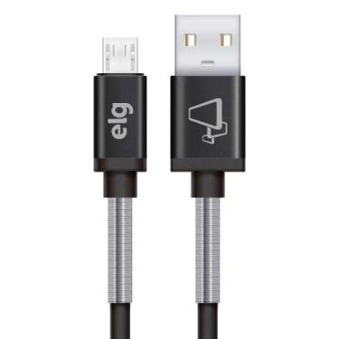 Imagem de Cabo Micro Usb Inox Recarga E Sincronização Sp510bk - ELG