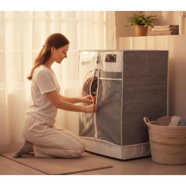 Imagem de Capa Máquina de Lavar Abertura Frontal GG com Zíper ZigZag Proteção Im