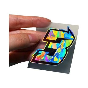 Imagem de Adesivos Holográficos Refletivos De Números Árabes Para Motocicletas, 