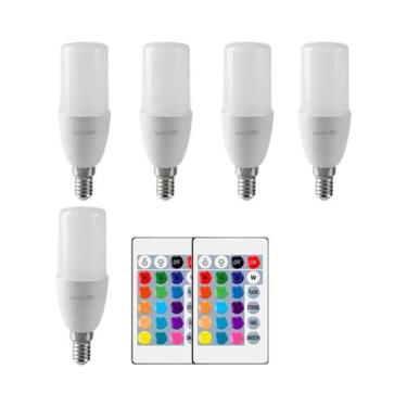 Imagem de Lâmpada LED RGB Com Controle Remoto, 16 Cores, Regulável, 6W, E14, 24 