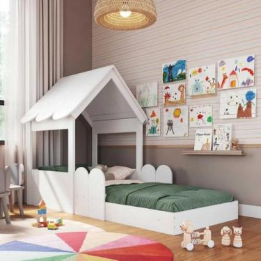 Imagem de Cama Infantil Montessoriana em Forma de Casinha Sem Colchão CCM040 Com