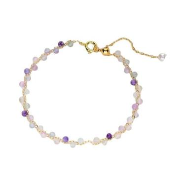 Imagem de Pulseira Feminina De Turmalina Natural 3MM, Joia Artesanal Para Festas