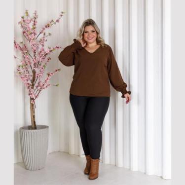 Imagem de Blusa Feminina Manga Longa Plus Size Duna Camisa Social - Rosana Farca