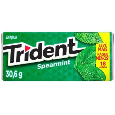 Imagem de Chiclete Spearmint Trident 30,6g 18 Unidades Sem Açúcar