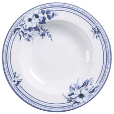 Imagem de Jogo 12 Pratos Fundos 23cm Tramontina Azzura Porcelana 330ml Servir Mesa Posta Buffet E...