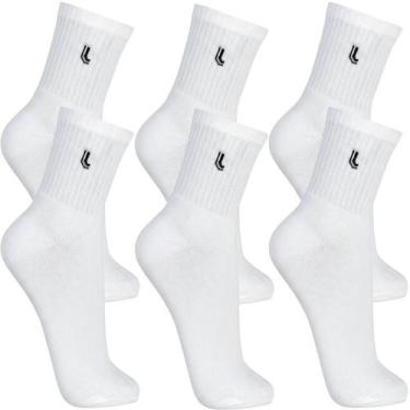 Imagem de Kit Com 3 Pares Meia Lupo Cano Médio Walk Sport, Branco, G (41-44)