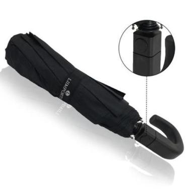 Imagem de Guarda Chuva Abre Automático Contra Vento Reforçado Preto Cabinho - Ha