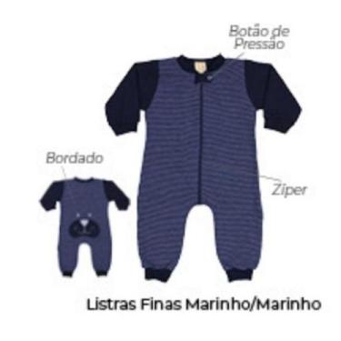 Imagem de Macacão bebê infantil outono inverno - Hrradinho, Azul, 3M