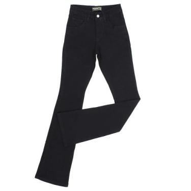 Imagem de Calça Jeans Flare Feminina Sarja Preta Dock's 23919, 48
