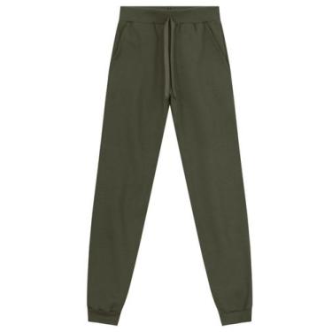 Imagem de Calça Jogger Infantil Verde Militar Brandili, 16, Verde