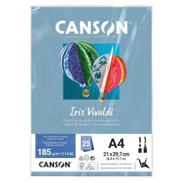 Imagem de Papel Canson Color Iris Vivaldi 25 Folhas 185g Canson, Azul Claro