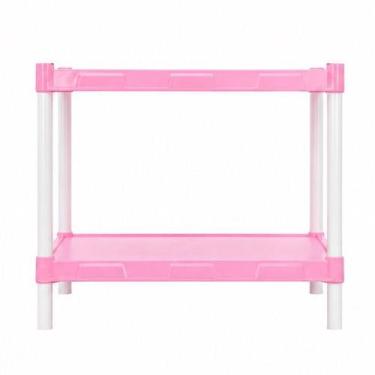Imagem de Estante Modular Flexa Rosa bebe 2 Prateleiras e Pezinho