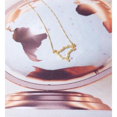 Imagem de Mapa Brasil - lumierejoiasfinas , Dourado, 45cm