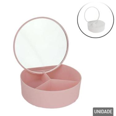 Imagem de Porta Joias Plastico 14cm Redondo Espelho Color Cor Sortida - Nipo Cen
