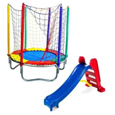 Imagem de Combo Cama Elástica Pula Pula 1,40m Escorregador Médio - Rotoplay