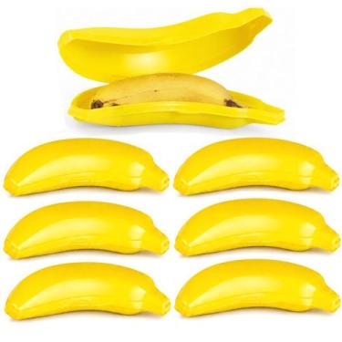 Imagem de Kit 7 Potes Levar Não Amassar Banana Bolsa Lancheira Marmita - Plasúti