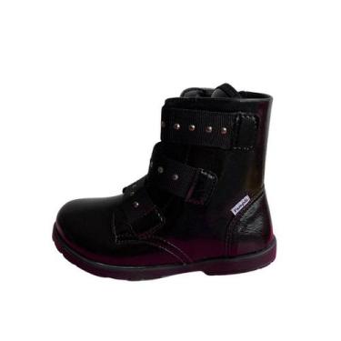 Imagem de Bota Infantil Feminina Pampili 141059, Preto, Verniz, 24