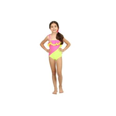 Imagem de Maiô Infantil Alcinhas Cores Neon Proteção Uv 50+ Siri Kids, 10