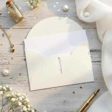 Imagem de Envelope Marfim Coração 115x75Mm + Cartão Branco 50 Unidades - Arwetec