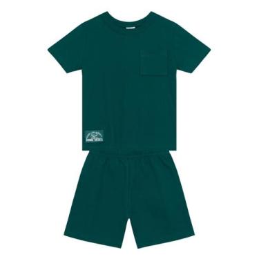 Imagem de Conjunto infantil menino em malha de dinossauro Brandili, Verde, 4