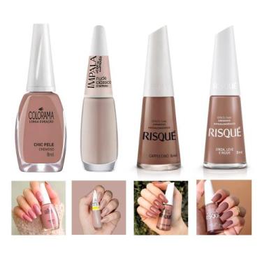 Imagem de Kit Esmalte Impala Colorama Risqué Cores Nude Cremosas para Unhas - Im