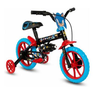 Imagem de Bicicleta Sonic Aro 12 Infantil Com Rodinhas Preto Menino Bike infanti