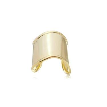 Imagem de Bracelete Aberto Largo Liso Banhado a Ouro - 5,5 cm de Largura e 6,2 c