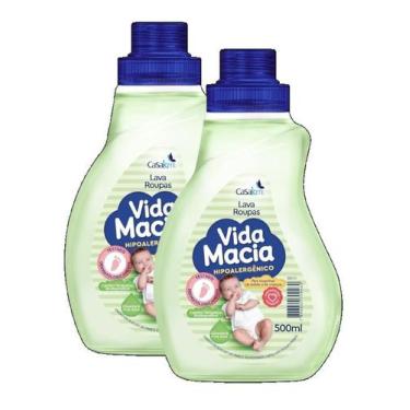 Imagem de kit 2 Lava Roupas Vida Macia Líquido Glicerina & Erva Doce 500ML