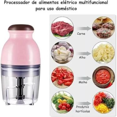 Imagem de Triturador Elétrico Multifuncional 4 em 1 600ml 250W 127V Rosa - Osaka