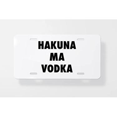 Imagem de Capa para placa de carro Hakuna Ma Vodka – Capa para placa de carro – Capa para moldura da placa de carro 15 x 30 cm