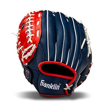 Imagem de Franklin Sports Luva de beisebol e softbol - Field Master - Luva de beisebol e softball, vermelha, branca, azul, 30,5 cm