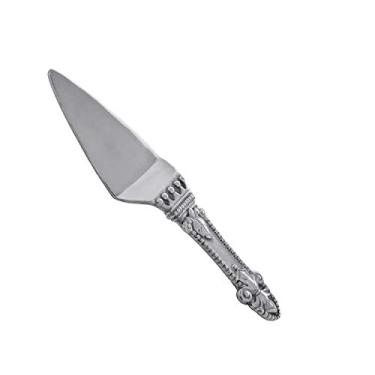 Imagem de Arthur Court Servidor de torta Designs Alumínio 29,2 cm com padrão de Mardi Gras