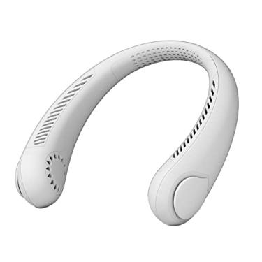 Imagem de KKcare Ventilador de pescoço portátil recarregável sem lâmina vestível ventilador de cabeça de resfriamento 3 velocidades 1800 mah operado por bateria ventilador pessoal wearable ventilador de ar em forma de u mãos livres para esporte ao ar livre viajando escritório em casa