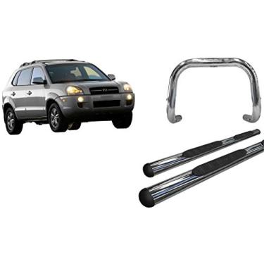 Imagem de Kit Quebra mato+Estribo OVAL CROMADO Tucson até 2016