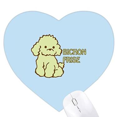 Imagem de Bichon Hair Pet Breeding Art Deco Fashion Heart Mousepad Tapete de borracha para escritório