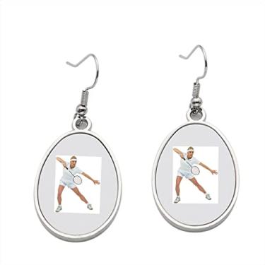 Imagem de Brinco de badminton jogando badminton – Brincos pendentes para meninas – Presente de festa de aniversário dos namorados, Metal, Sem pedras preciosas