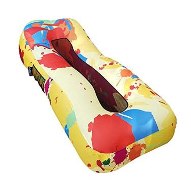 Imagem de Espreguiçadeira inflável ergonômica, sofá inflável para viagens, ao ar livre, acampamento, caminhadas, festas na praia, piquenique, quintal, beira do lago (grafite)