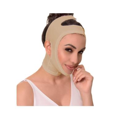 Imagem de Cinta Facial Modeladora Pos Cirúrgica Bege G New Form