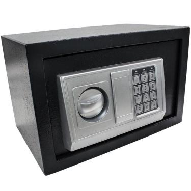 Imagem de Cofre Eletrônico Digital Preto 31X20X20 Cm Com Chave E Senha
