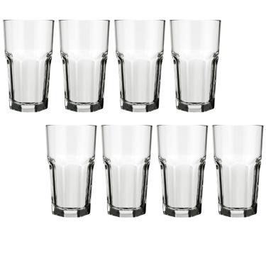Imagem de 8 Un Copo Vidro Suco Agua 340ml Bristol Cristal Luxo Nadir