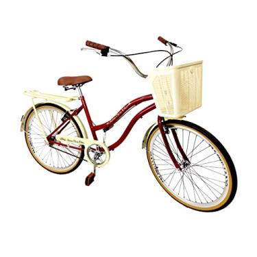 Imagem de Bicicleta urbana Aro 26 s/marchas cesta bagageiro vermelha
