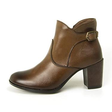 Imagem de 777 Bota Feminina Cano Médio couro Firenze 9030 marrtabc Cor:Marrom;Tamanho:39;Genero:Feminino