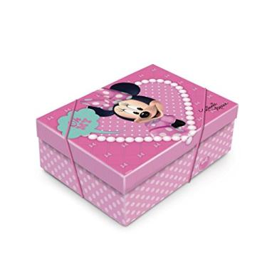 Imagem de Caixa Para Presente Retangular com Tampa Cromus Embalagens na Estampa Minnie Shine com Fechamento em Elástico 24x18x8 cm com 10 Unidades