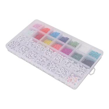 Imagem de Contas de alfabeto, contas de plástico de armazenamento simples de plástico para colar para bricolage para pulseira