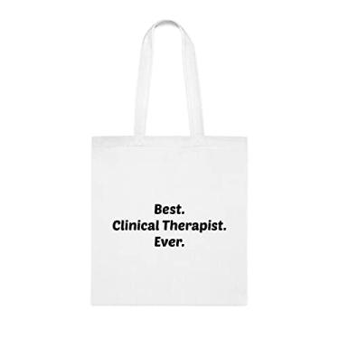 Imagem de Bolsa tote de terapeuta clínico, a melhor bolsa de terapeuta clínico, presente de terapeuta clínico, bolsa de ombro de terapeuta clínico, bolsas reutilizáveis de terapeuta clínico, ideia de , Branco